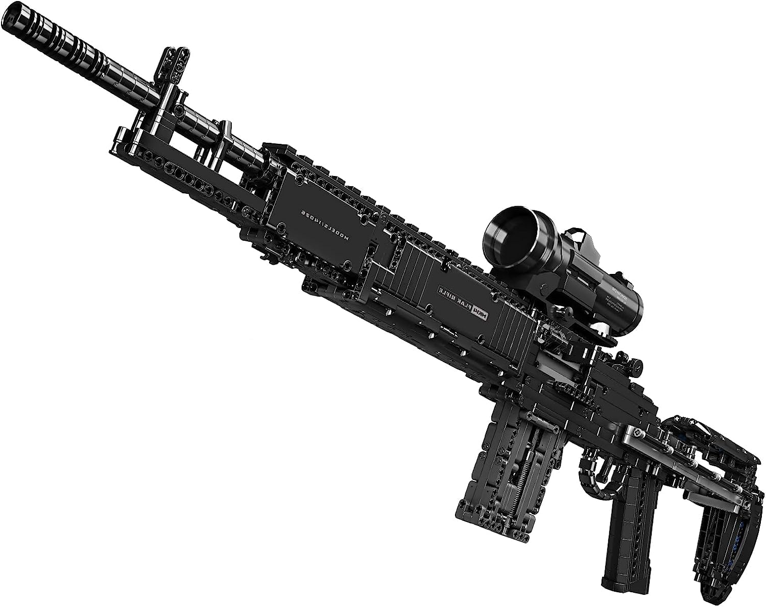 MK14 Kampfgewehr Bausteine Bausatz, 1606 Teile Gewehr Bausteine Modell mit Schussfunktion, Pistole Schießwaffe Modell Klemmbausteine Waffen-Gewehr Konstruktion Bauset