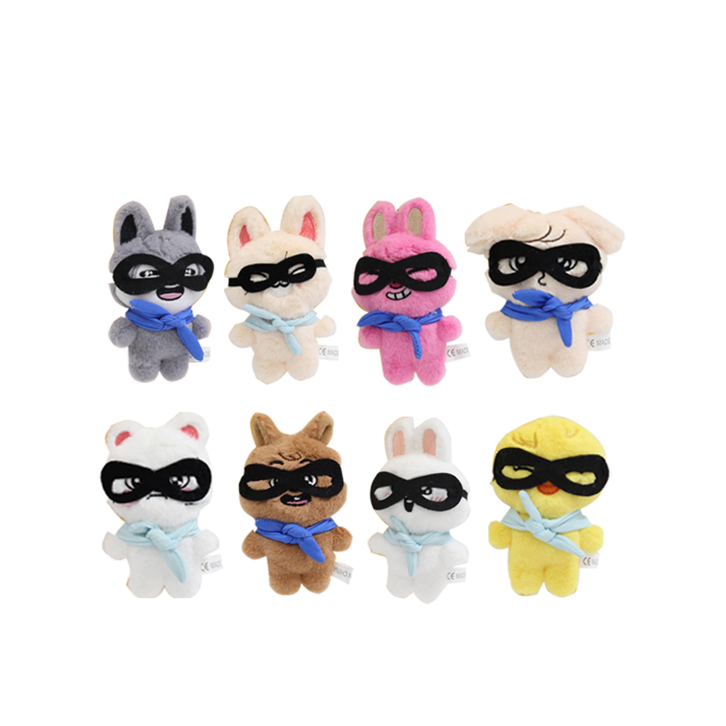 8pcs Kpop Stray Plush Doll Keychain Set SKZOO Plush Doll Keyrings Cute Pendant Fan Merch Gifts for STAY