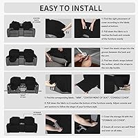 Vista 7 de Easy-Going Sofá reclinable elástico de 1 pieza con funda de consola central, funda reclinable de 2 plazas con soporte y almacenamiento, funda