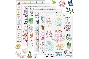 Assortment of 48 Christian Stickers for Adults: 1419 Pieces of Motivation and Faith