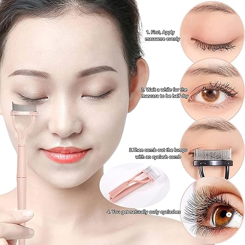 Miniatura 5 de Herramientas 5 en 1 Lash Buddy con separador de pestañas, peine aplicador de pestañas postizas, herramienta de protección de rímel portátil,