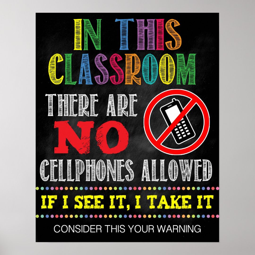 Kisho Classroom Decoration No Cellphones Allowed School Poster Homeschool Room Decor Class Rules High School Classroom Essentials Middle School