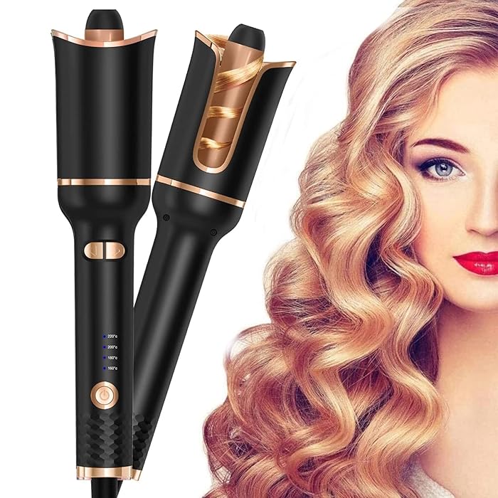 Buy Automatic Hair Curler, Curling Iron Wand, 360°Rotating Fast Heating Ceramic Barrel with