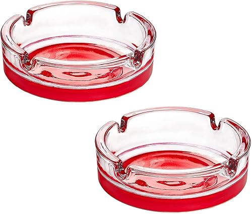 DESTALYA Ceniceros de vidrio para cigarrillos, bandeja redonda para cenizas para decoración del hogar, oficina, patio, porche, terraza, bonitos