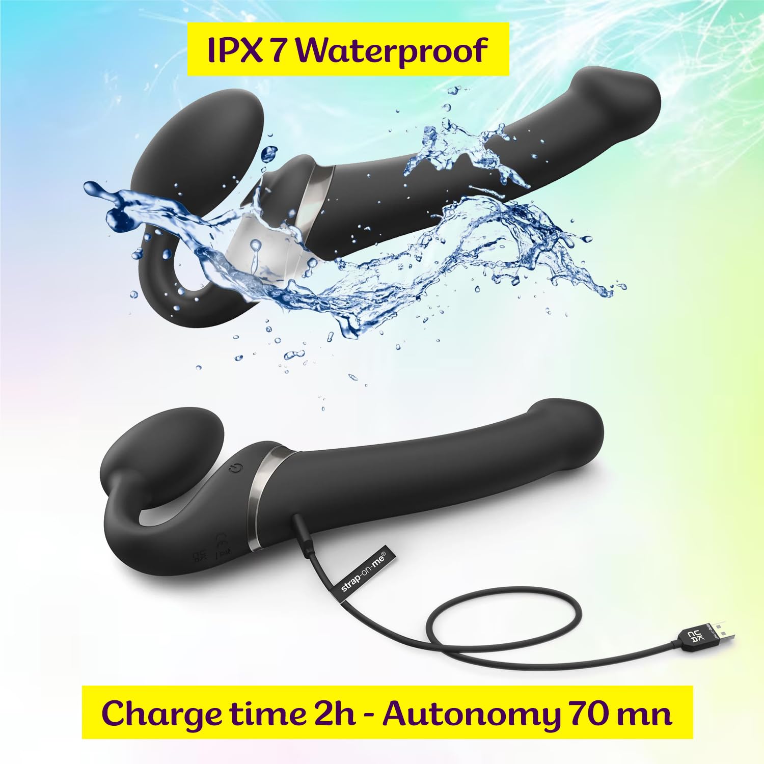 Strap-On-Me Strap-on Multi-Orgasmo Telecomandato 3 Motori – Tecnologia a Memoria di Forma – Tripla Stimolazione – Sex Toy Donna & Uomo in Silicone Morbido – Senza Imbrago, Impermeabile