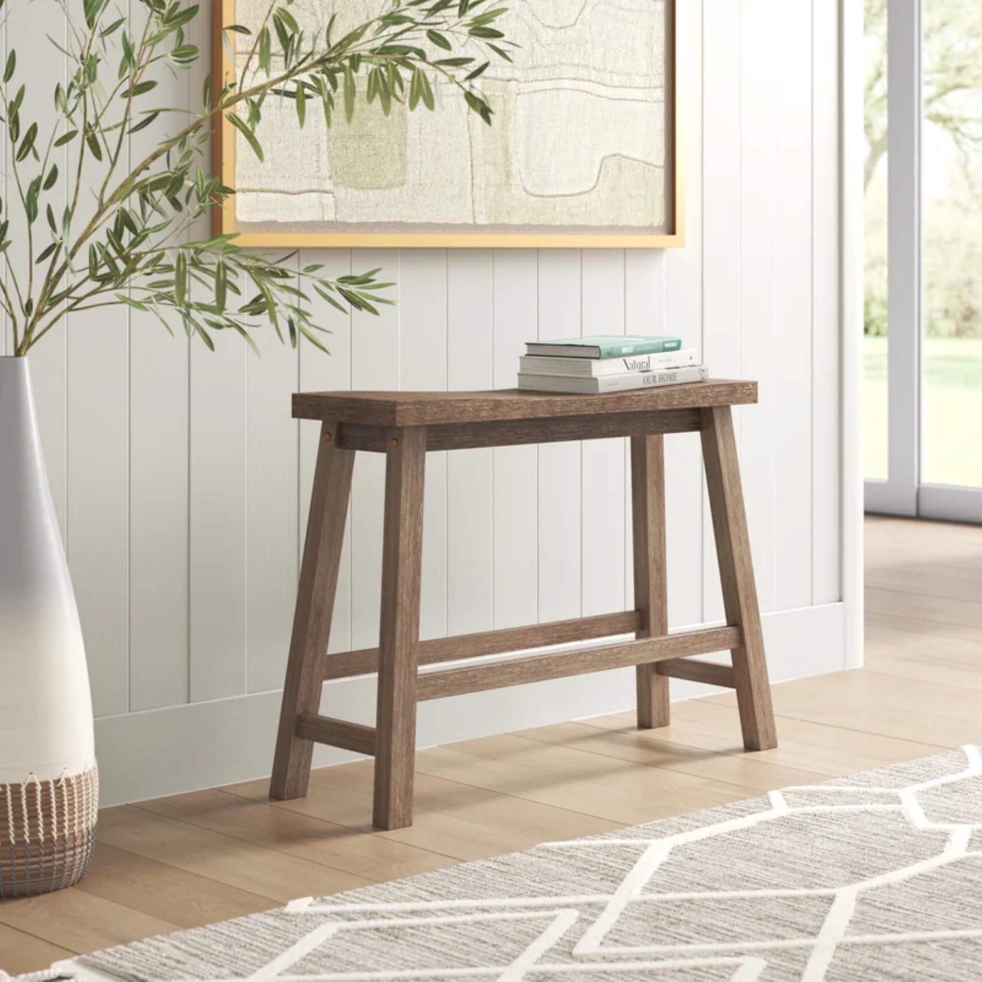 Boraam Sonoma Counter Height Backless Bench - Barnwood Wire-Brush Finish