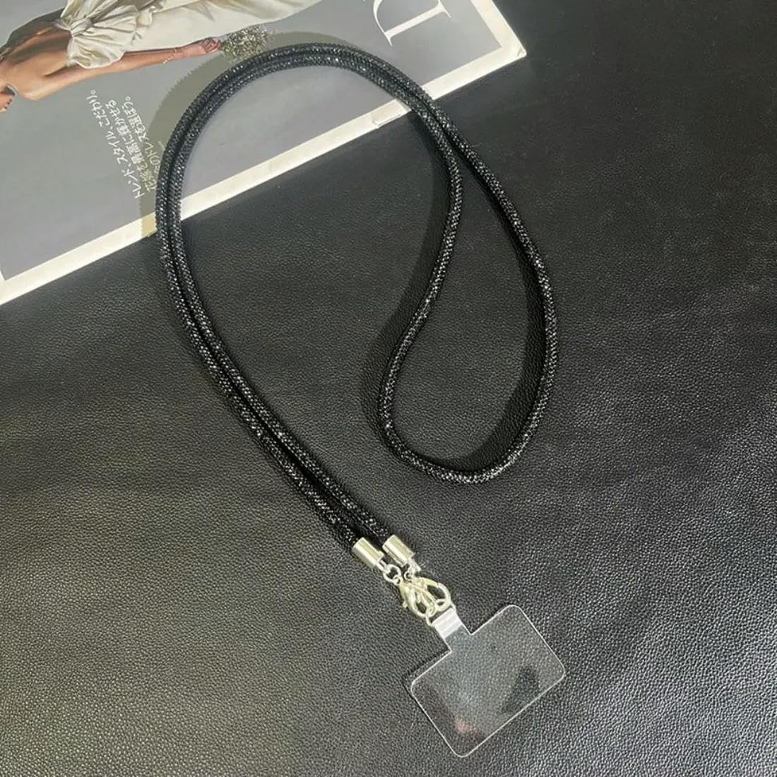 vortixia Crossbody Chain Glitter Rhinestone Phone Lanyard Long Style Hanging Cord Mobile Phone Rope Anti Drop Mobile Phone Chain