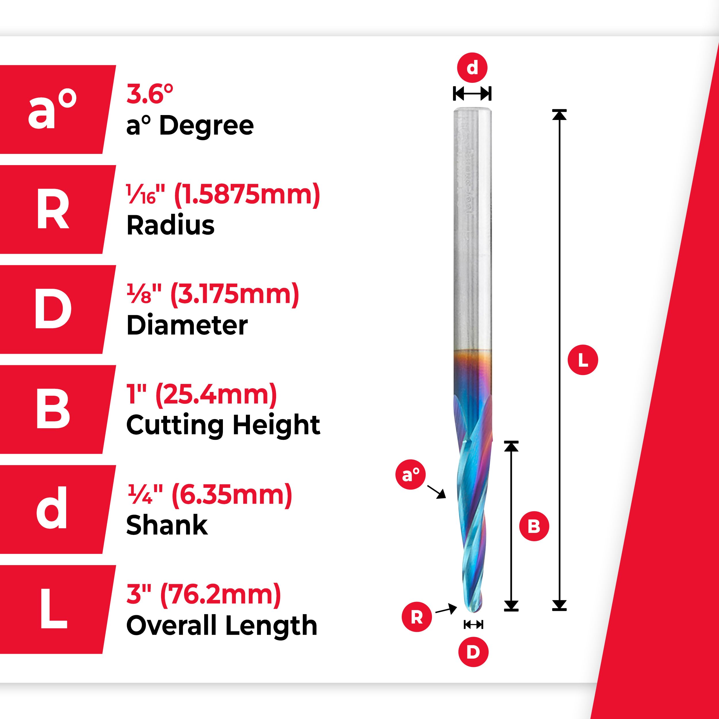 Amana Tool 46286-K Carbide Up Cut Spiral CNC Router Bits for