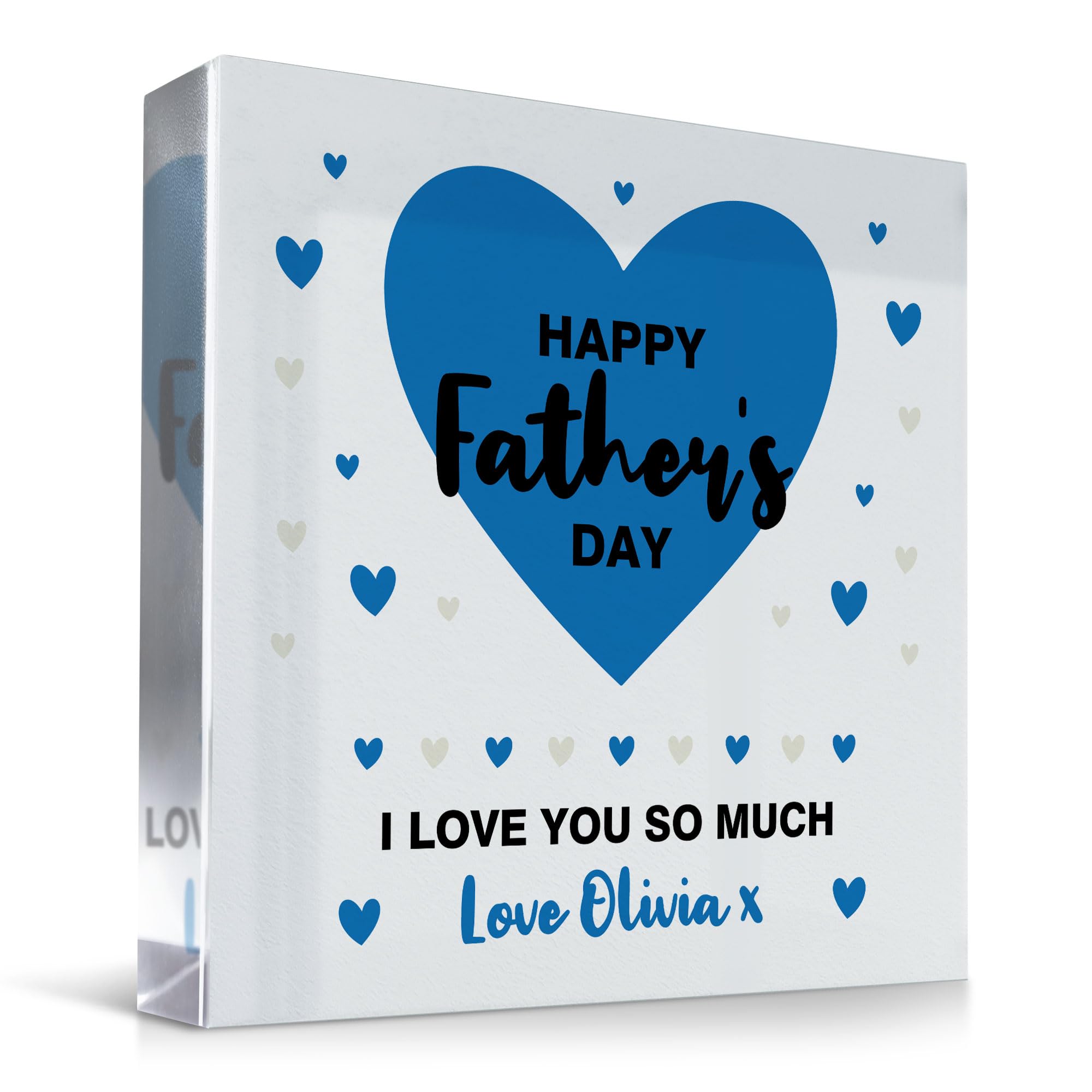 Red Ocean HAPPY FATHERS DAY GIFT FOR DAD DADDY GRANDAD GRANDPA Personalised Acrylic Block Gift For Him Gift For Men Gift For Fathers Day Thank You Gifts Keepsake
