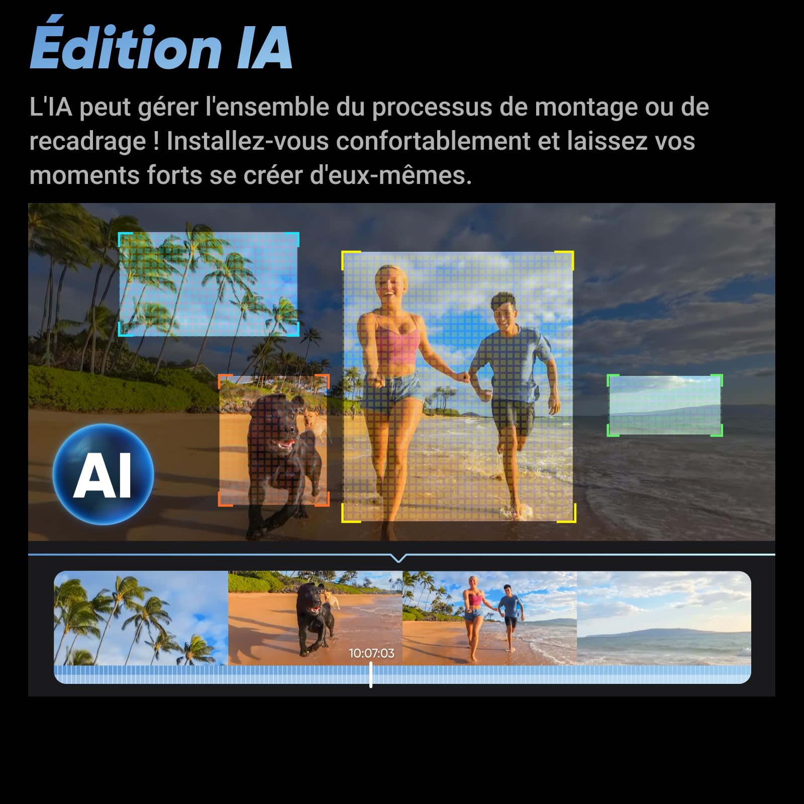 Insta360 X4 - Caméra d'action 360° 8K étanche, vidéo grand angle 4K, effet de perche à selfie invisible, protège-objectifs amovibles, 135 min d'autonomie, édition IA, stabilisation, pour sport, voyage