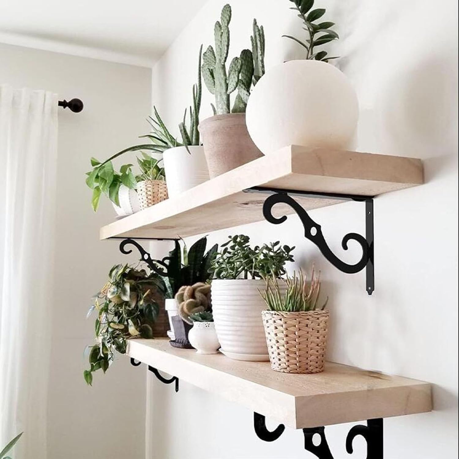 Folding Shelf Brackets,Fold Down Wall Mounted,Thickened Iron Triangle Bracket, Wall-Mounted Metal Bracket, Heavy Duty Support(Black,135 * 200MM)