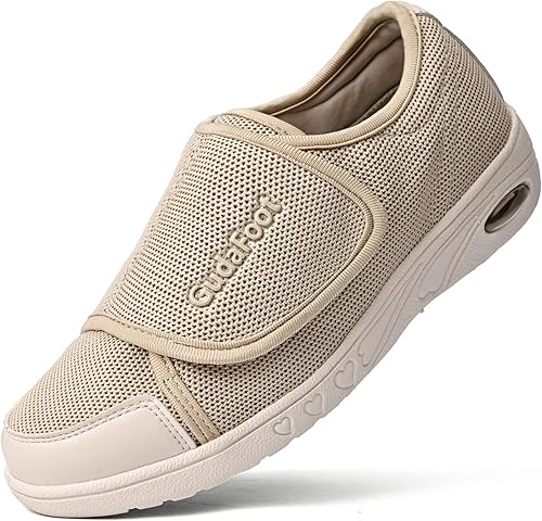 GudaFoot Zapatos diabéticos para mujer con velcro ajustable, ligeros para edema, fascitis plantar, juanetes, artritis, neuropatía, ancho amplio,