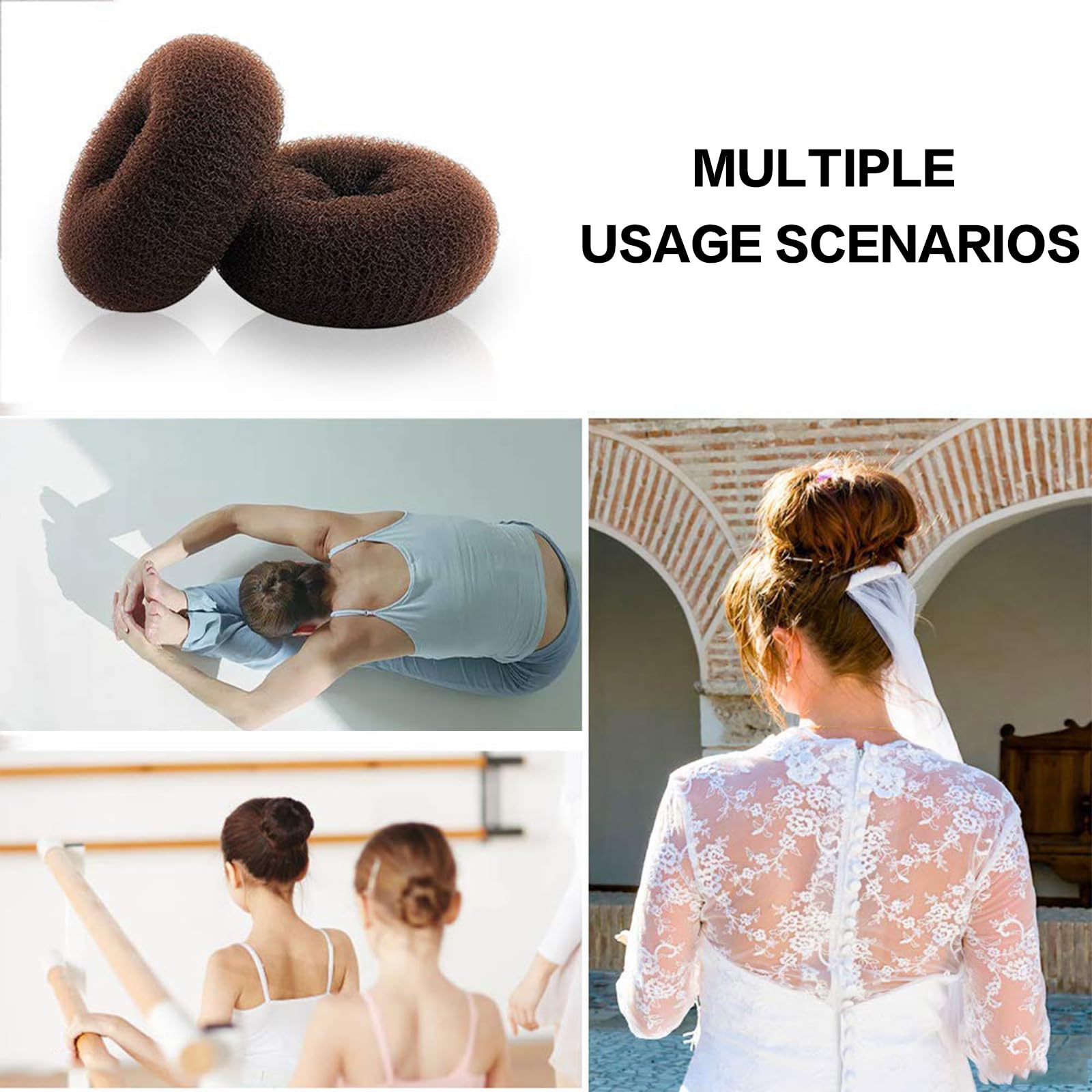 Extra Hair Donut Bun Maker for Kids Ring Style Bun, 4PCS Chignon Hair Small Doughnut Shaper for Short and Thin Hair (Small - Image 4