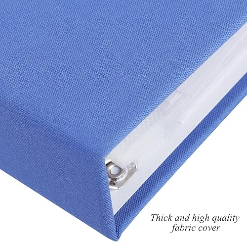 Miniatura 2 de 8x8 DIY pequeño álbum de recortes con 3 anillas, álbum de fotos diario con 30 fundas de plástico, 60 páginas y cubierta de tela para bebé, viaje,