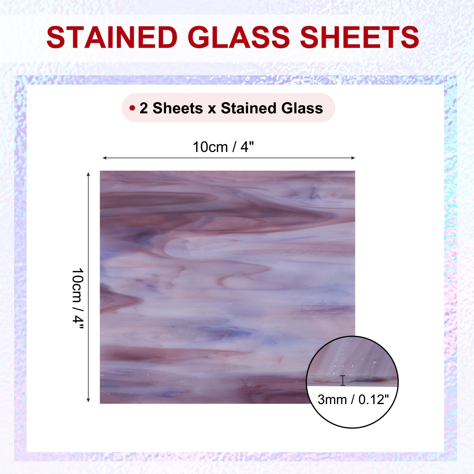 PATIKIL 4 x 4 Inch Transparent Stained Glass Sheets - Image 2