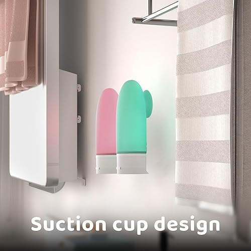 Miniatura 4 de Paquete de 14 botellas de viaje para artículos de aseo personal con 4 recipientes de viaje de silicona a prueba de fugas para acondicionador, tubos