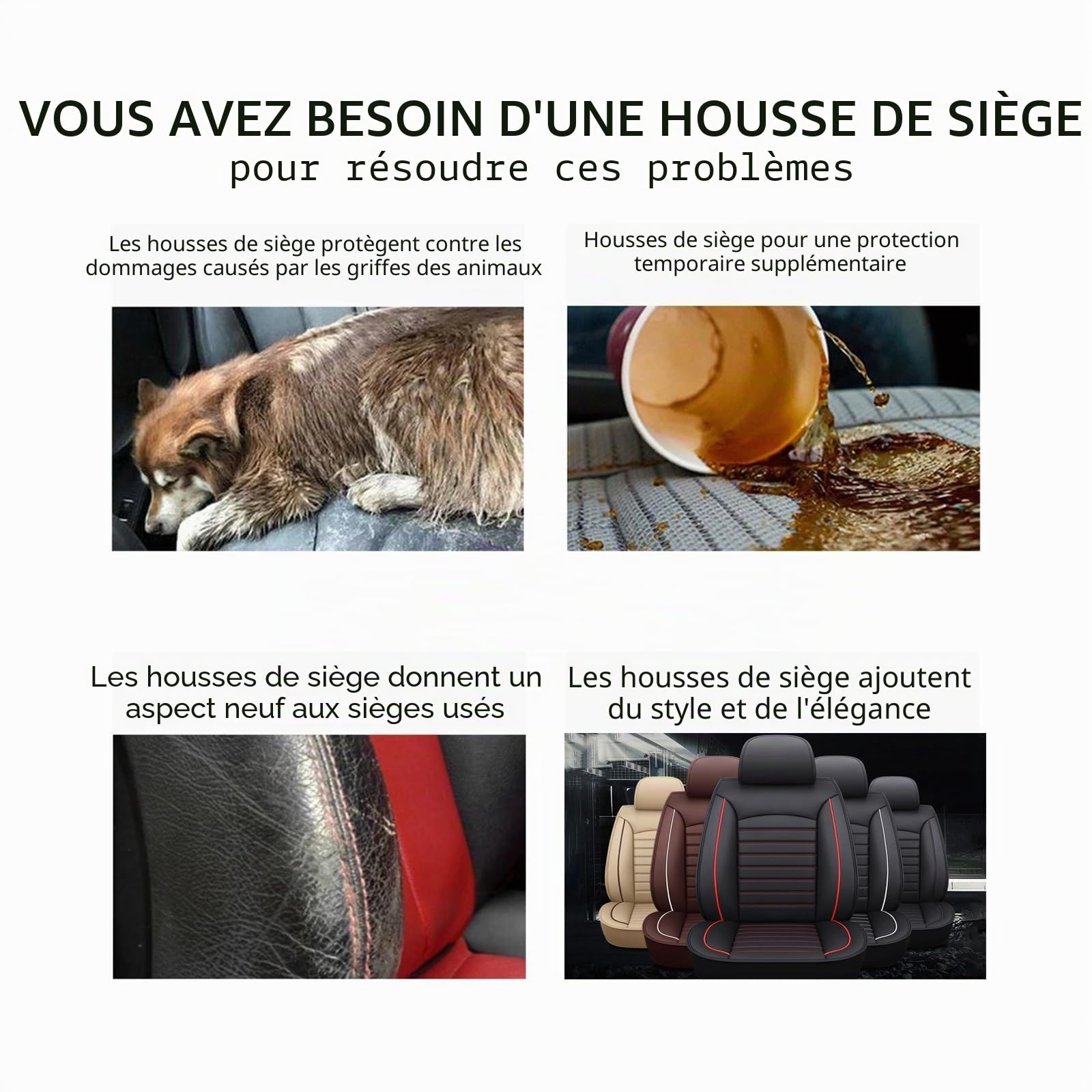 Housse De Siège De Voiture pour Renault Clio 5 Clio 4 Clio 3 Estate 2001-2024, PU Cuir Coussins Siège Couvre Imperméable Confortable Housses De Siège Interieur Accessoires,B/Black and Red