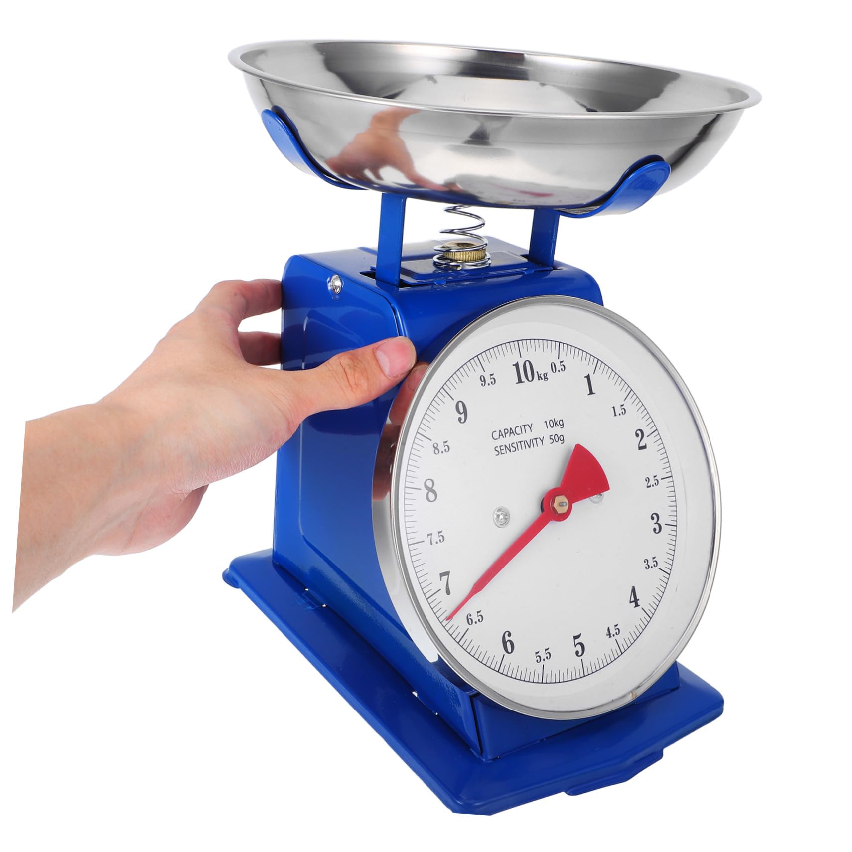 Retro Küchenwaage Mechanisch mit Großem Zifferblatt Abnehmbarem Tablett und 10kg Kapazität aus Eisen und Edelstahl zum Kochen und Backen
