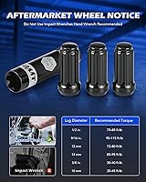 Vista 6 de Orion Motor Tech Tuercas de rueda M14x1.5 negras con llave estriada, XL de 2 pulgadas de longitud con asiento cónico, compatibles con Ford F250 F350