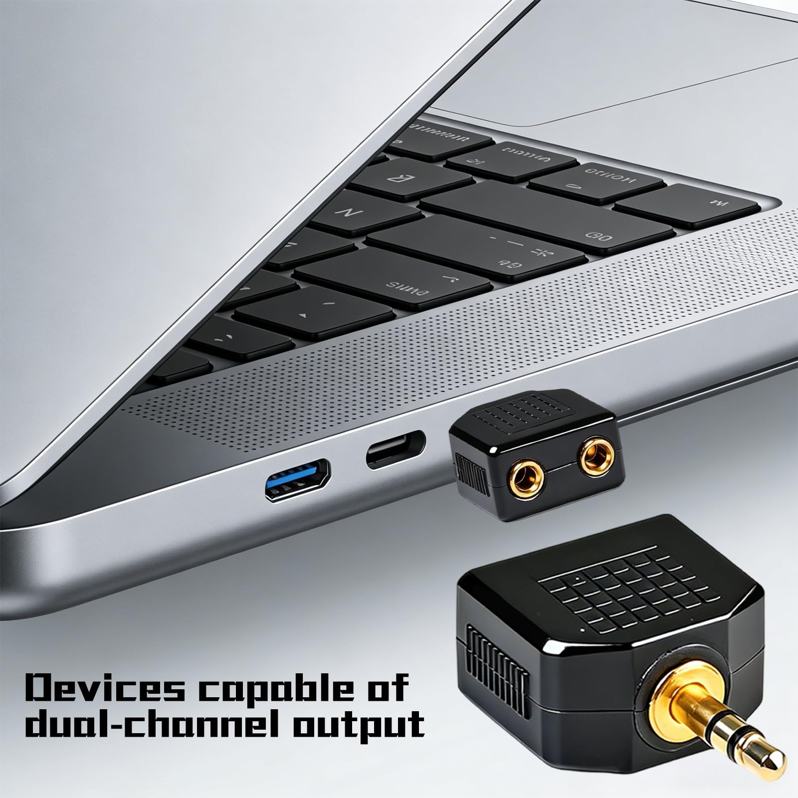 Rozdzielacz audio 3,5 mm, adapter do słuchawek, 1 x wtyczka 3,5 mm do 2 gniazd 3,5 mm, kompatybilny z komputerami, odtwarzaczami multimedialnymi i urządzeniami audio