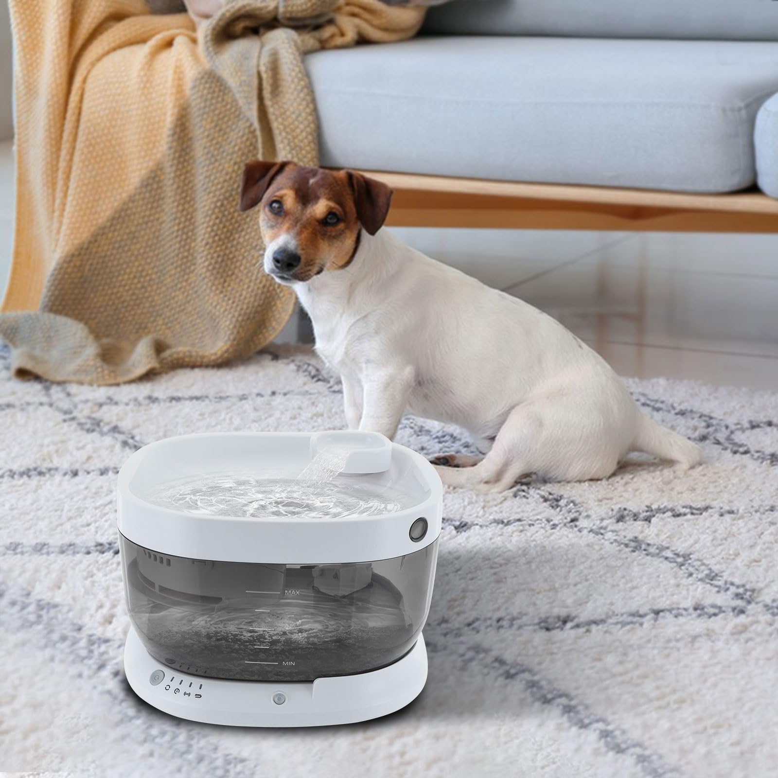 Dispensador de agua para animales de 7 litros "blanco" con adaptador USB, fuente automática para perros y gatos, bomba silenciosa, diseño antigoteo y estándar de seguridad europeo