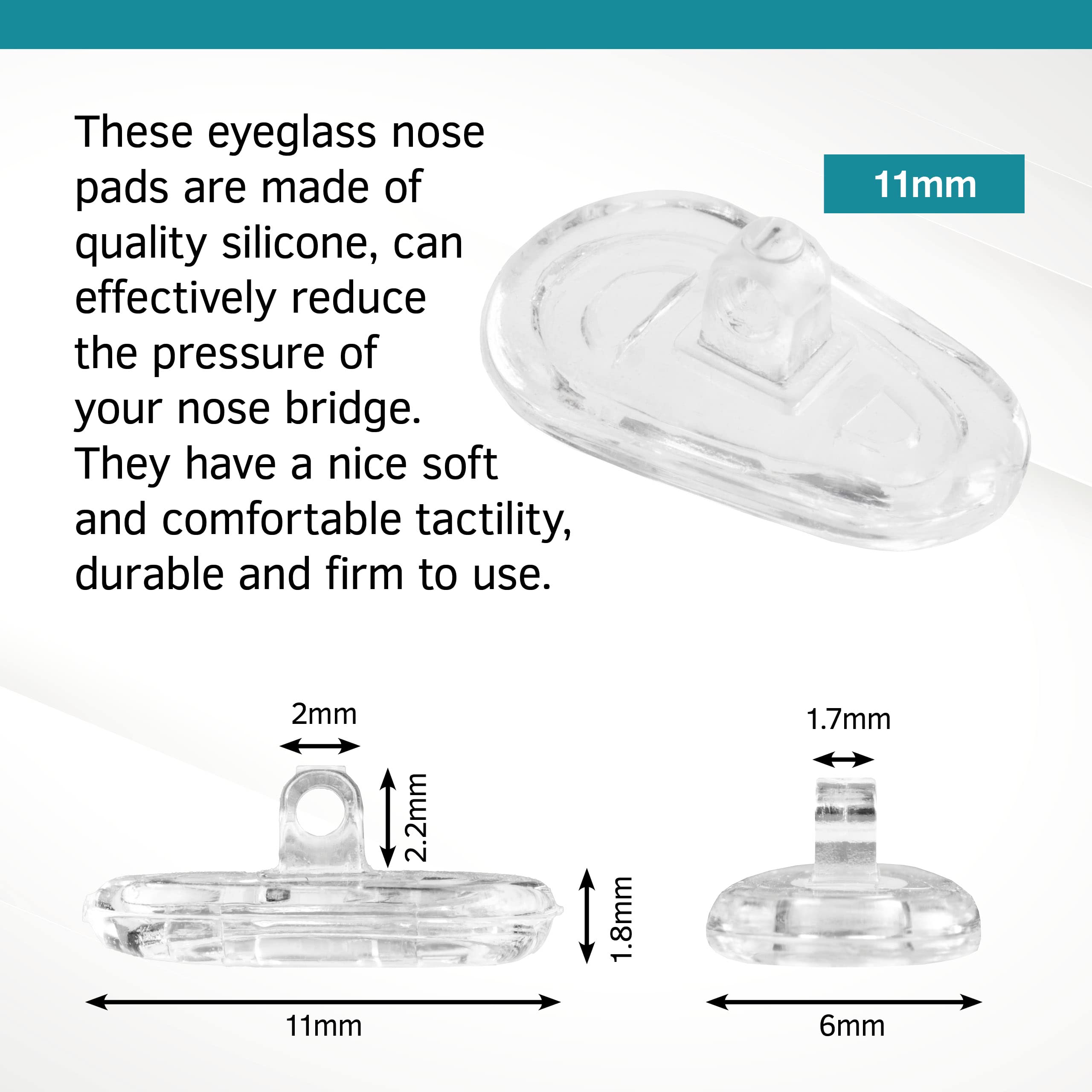 SPORTS WORLD VISION Premium Grade Soft Silicone Nosepads- Tear Drop A Shaped Push Click or Screw In Nose Pads 4 Different Sizes, 11mm, 13mm 15mm, 17mm. Different Qty for sunglasses eyeglasses - Image 2