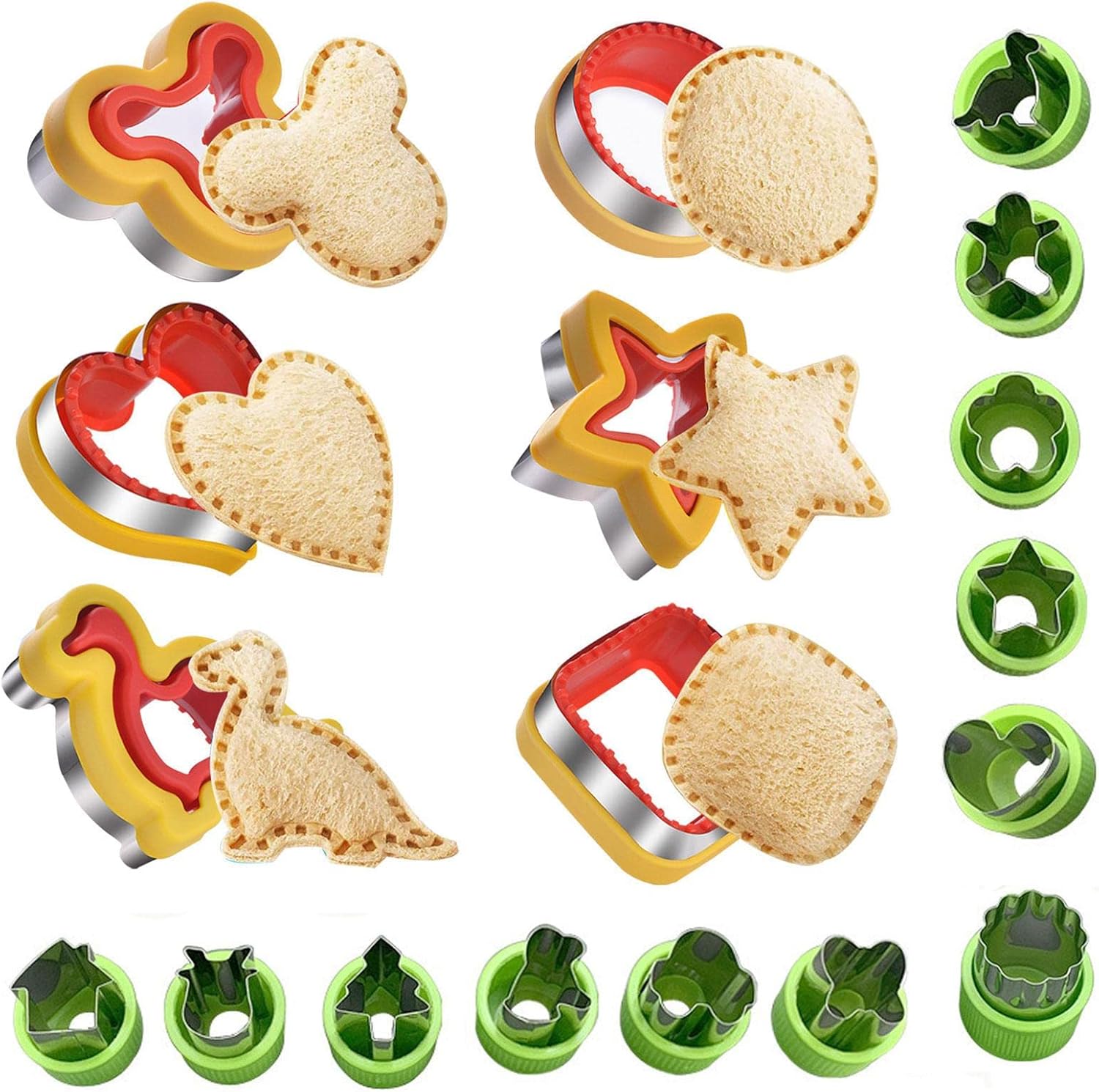 18 Pieces Sandwich Cutters and Sealer, Stainless Steel Sandwich