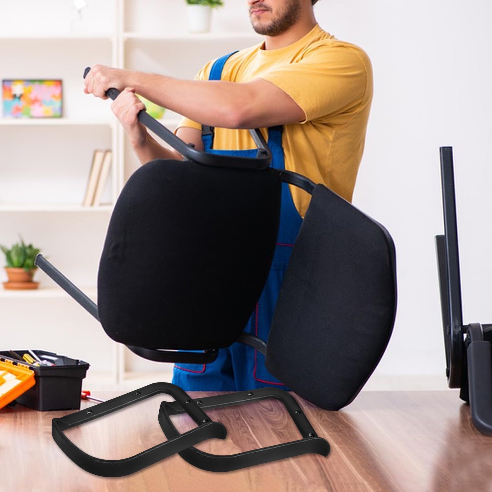 SHERCHPRY 2 Stück Bürostuhl Armlehnen Ersatz Robust für Drehstuhl Schwarz