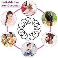 Vista 3 de Anezus 250 ligas elásticas negras para el cabello pequeñas, bandas elásticas para el cabello pequeño, accesorios para coletas para mujeres, niñas