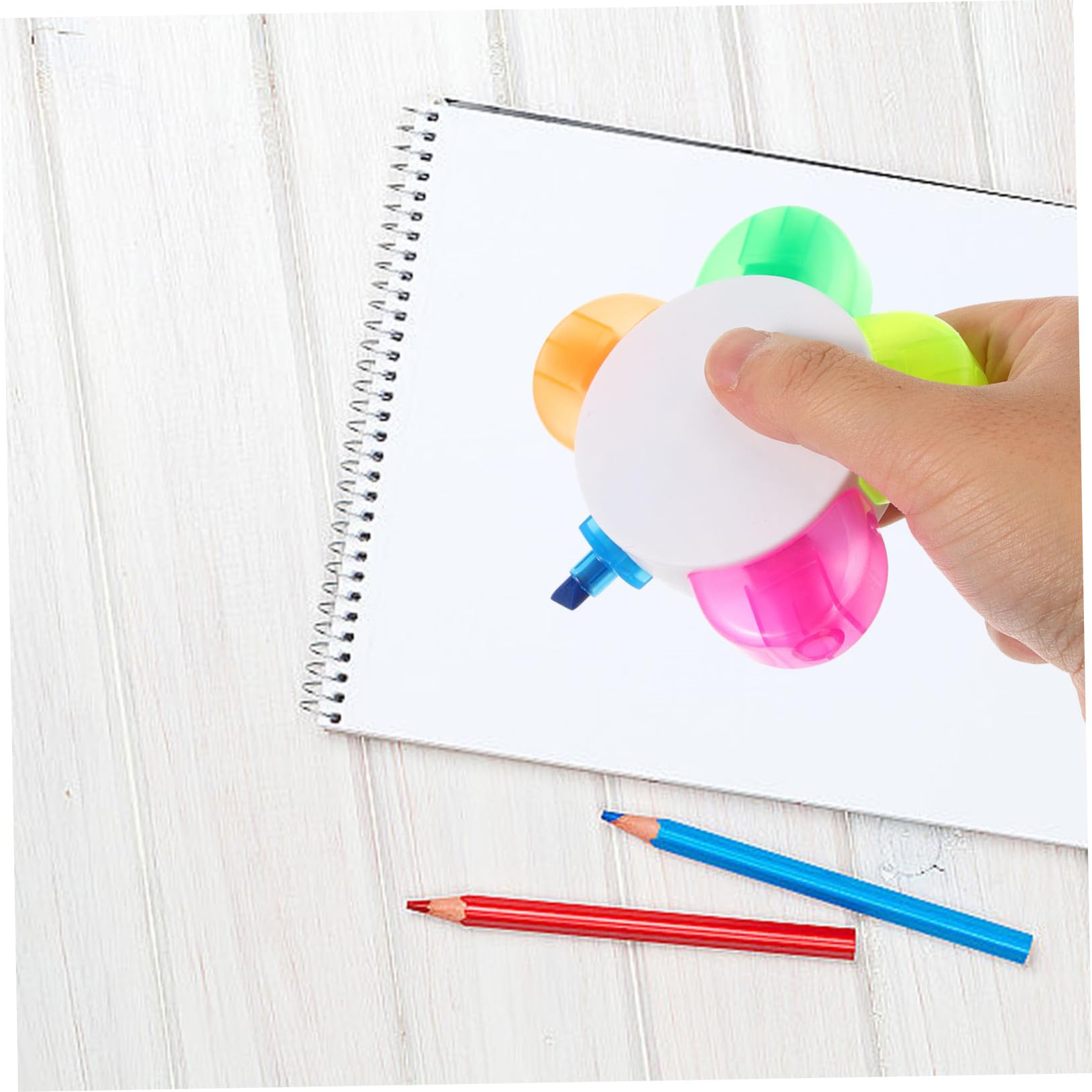 Homoyoyo 10 Stück Teiliges Fluoreszierendes Textmarker Blütenblattform Farben Pastell Leuchtstark für Notizen Studium Scrapbooking DIY Kreativarbeiten Schreibwaren für Schüler und Lehrer