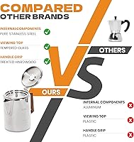 Vista 7 de Percolator Pot - Olla de café de acero inoxidable para acampar, sin aluminio o plástico, estufa de café (9 tazas)