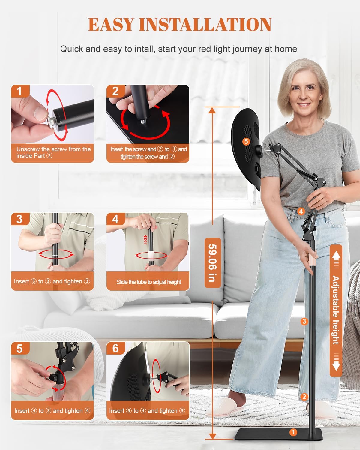 Red Light Therapy for Face Body, 50W 2-in-1 Infrared 432 LEDs Light Therapy with 660nm & 850nm Near Redlight Device Large Panel with Wireless Remote Stand Timer - Image 9