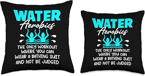 Miniatura 3 de Water Aerobics Aqua Water Instructor Fitness Cojín de entrenamiento aeróbico acuático con texto en inglés «You Can Wear», 16 x 16 pulgadas,