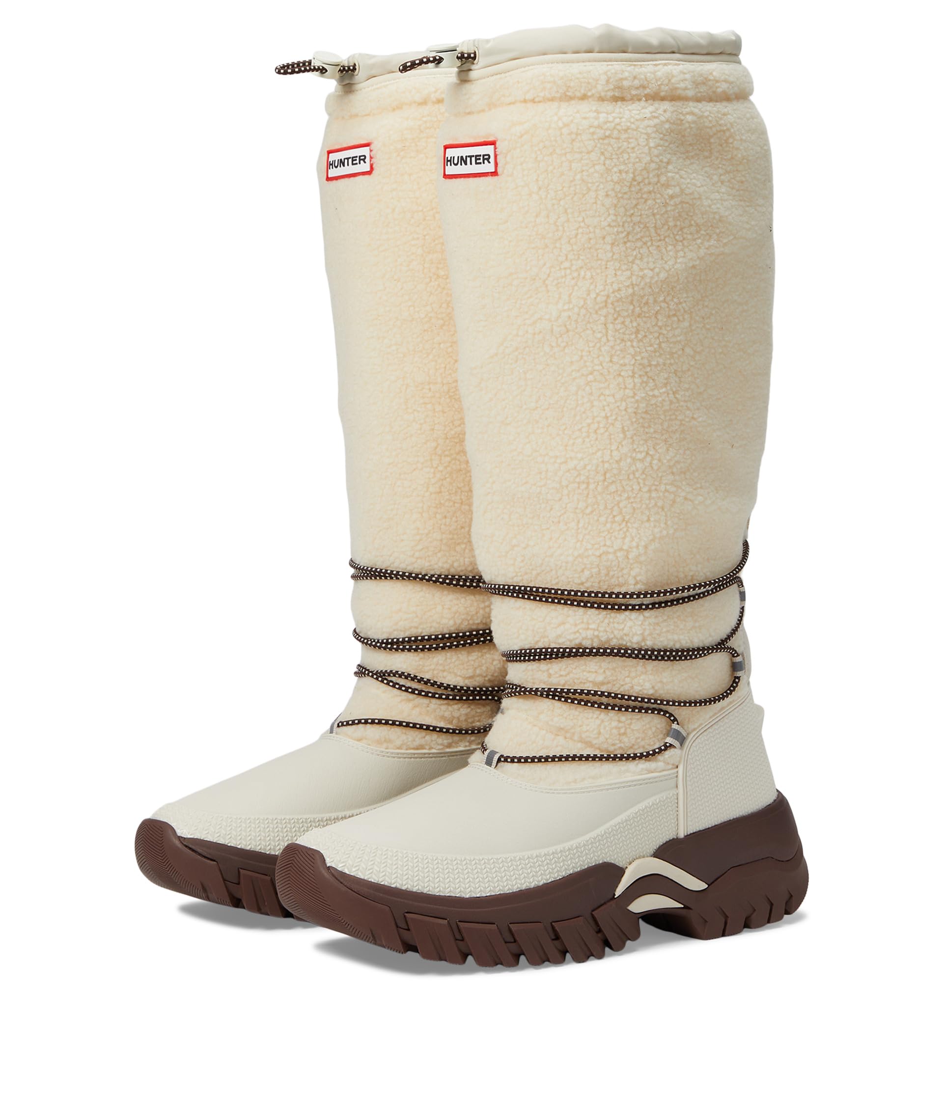 未使用HUNTER WOMENS WANDERER TALL  BOOT Women's Wanderer Vegan Shearling Insulated Tall Snow Boots by