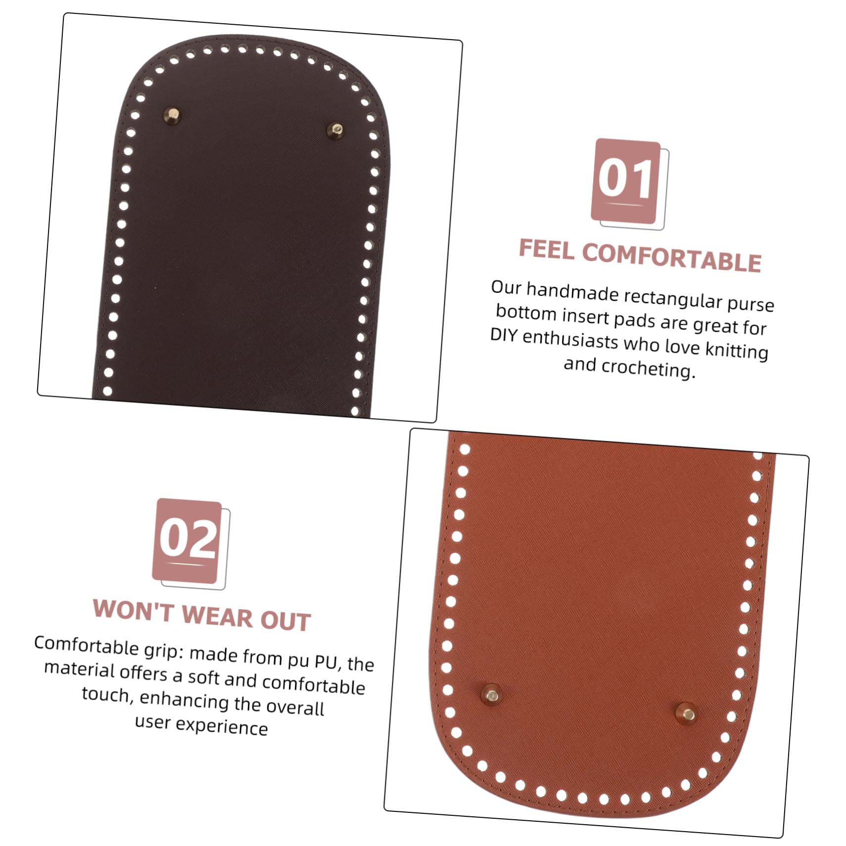 4 Stück Rechteckige Taschenbodenverstärkung aus Pu mit Komfortablem Griff und Tragbarem Design für Selbstgemacht Handtaschen und Häkeltaschen Zubehör
