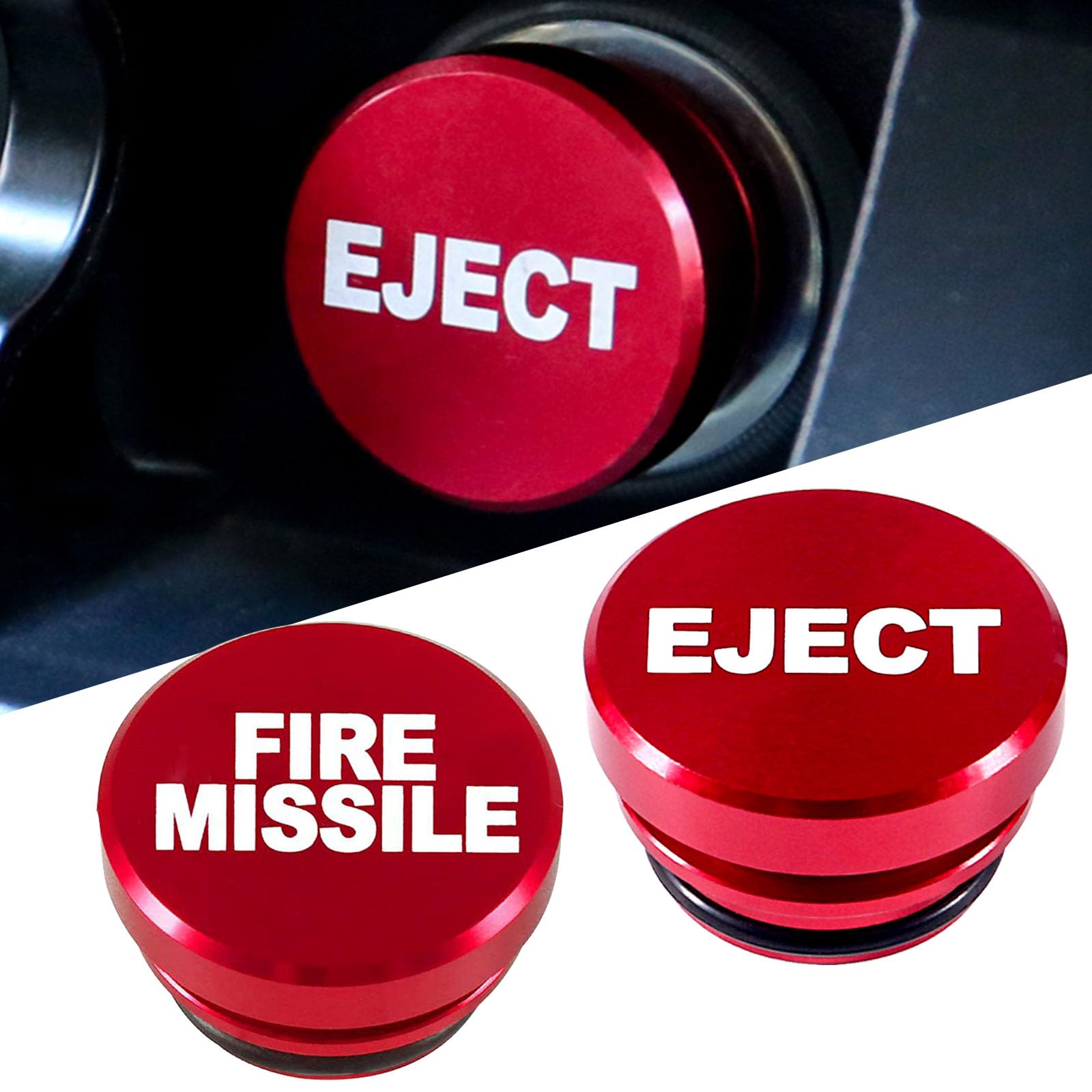 UGSHY2 PCS Car Cigarette Lighter Cover, Metal Cigarette Lighter Dust Cover, Cigarette Lighter Button Plug Cap, Universal Decorative Accessories for Most 12V Cars (Red)