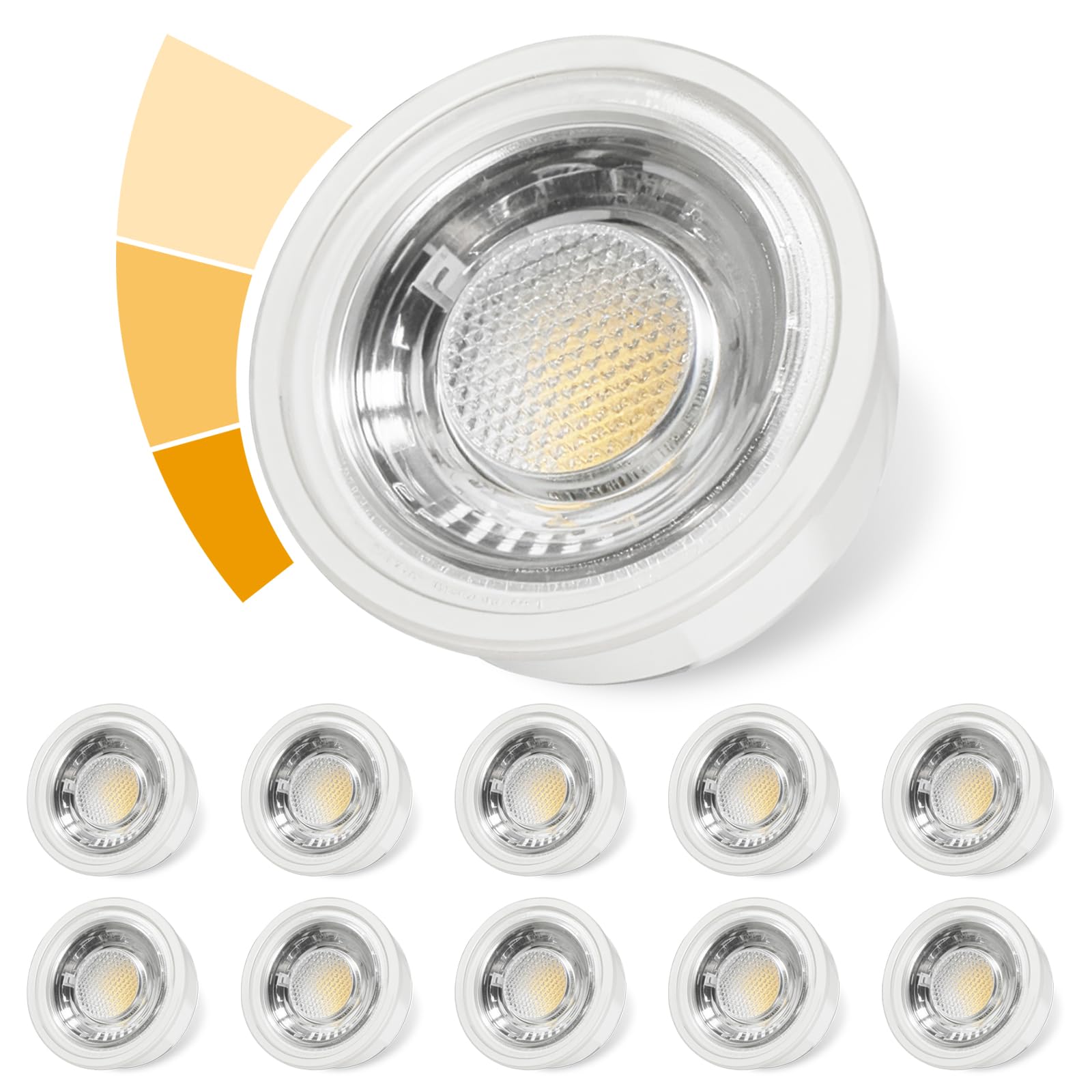 Allesgute 10 pièces module LED 230V dimmable en 3 niveaux, 6W blanc chaud 3000K 500LM, module LED extra plat 30mm pour spots encastrés et luminaires encastrés, remplace ampoules GU10 MR16