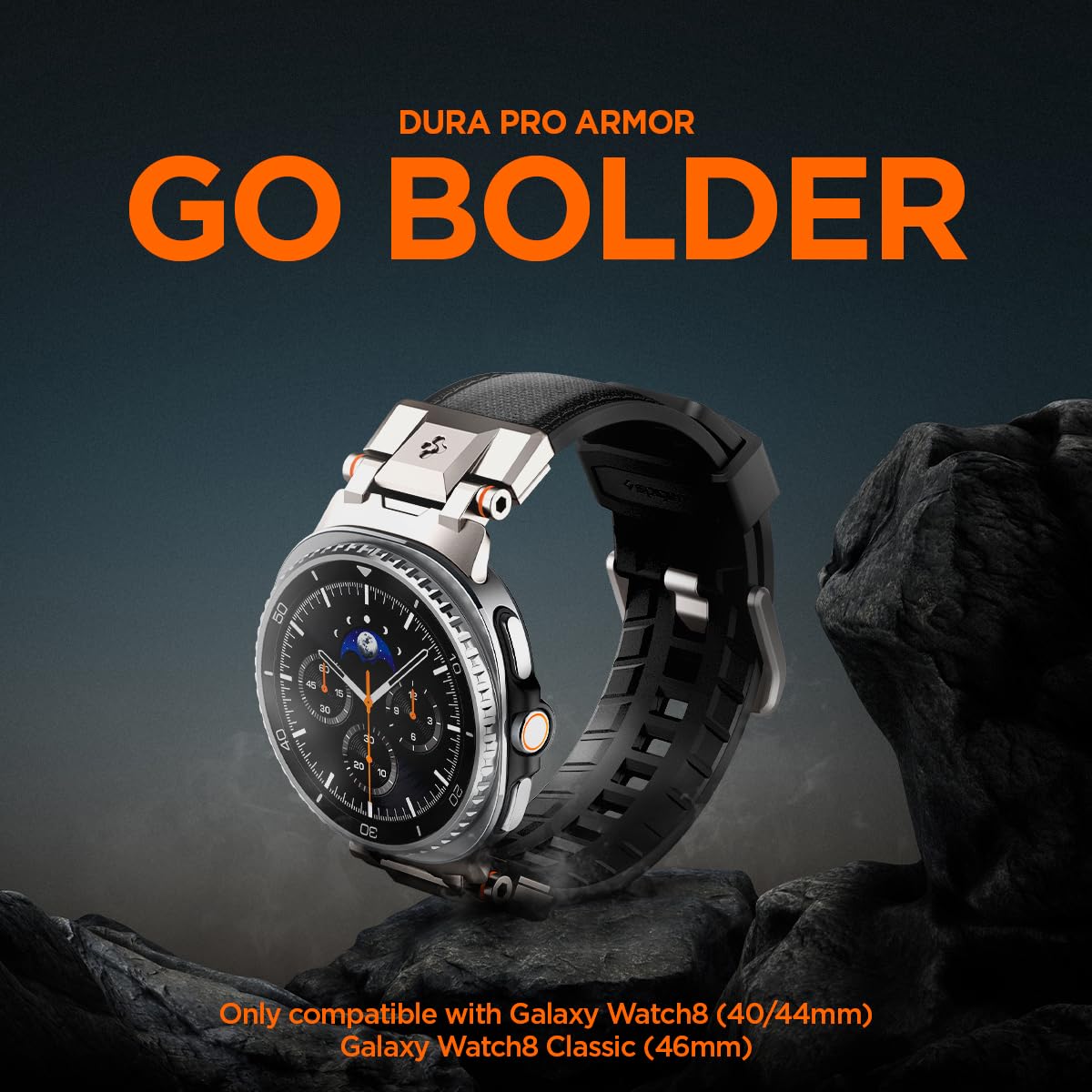 Image secondaire de Bracelet Spigen Dura Pro Armor pour Samsung Galaxy Watch 8 - Noir