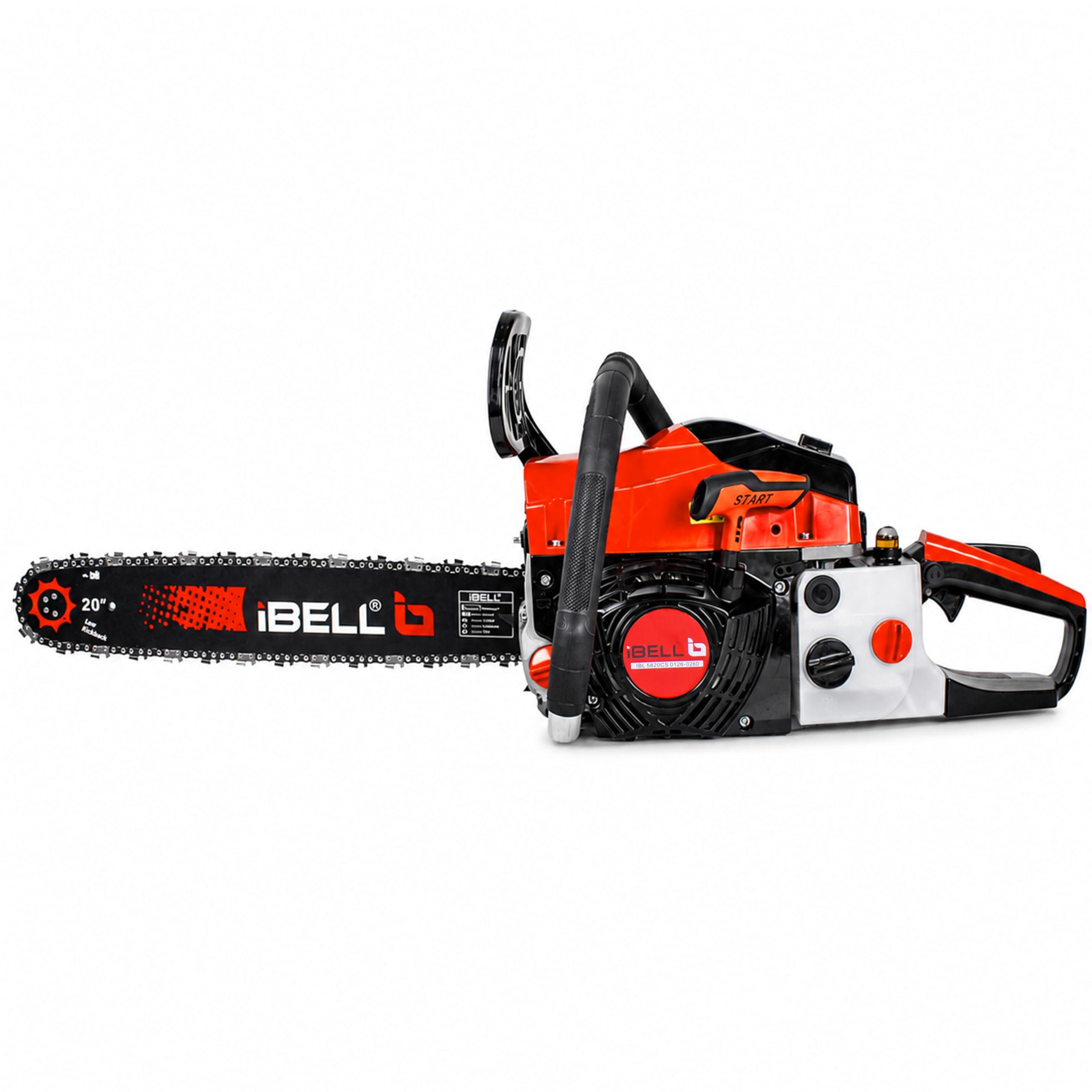iBELL IBL 5820CS Gasoline Chainsaw 58CC 2-Stroke Engine | 20-Inch (508mm) Guide Bar Petrol Chainsaw | 2.5KW Power Output | Automatic Fuel Mixing System | Stopping Switch - 6 Months Warranty-image-11