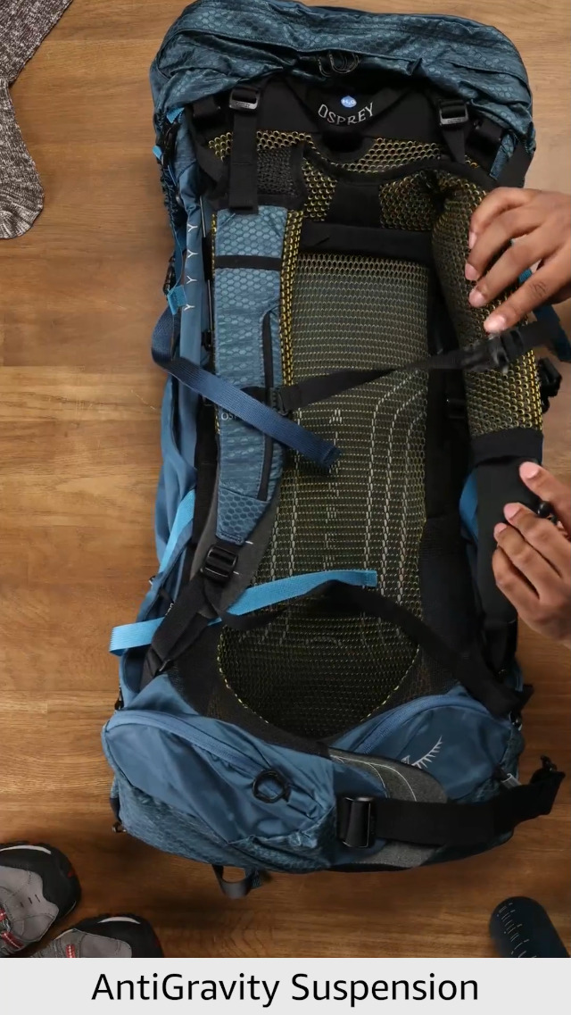 Amazon.com : Osprey Atmos AG 65L Men's Backpacking Backpack, Venturi Blue,  L/XL : Sports & Outdoors