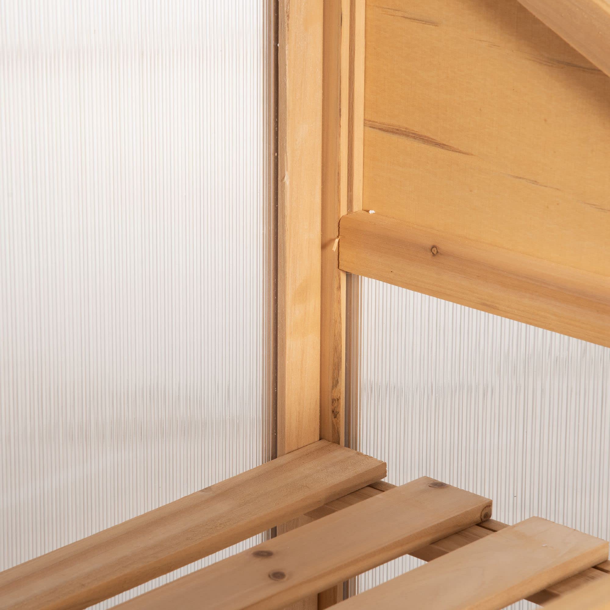 Outsunny Frühbeet aus Holz, Mini Gewächshaus 70 x 50 x 120 cm, Treibhaus mit Abdeckung, Fenster, Doppeltür, lichtdurchlässig Frühbeetkasten mit 3 Regale, Winterfest Hochbeet für Garten, Balkon, Braun