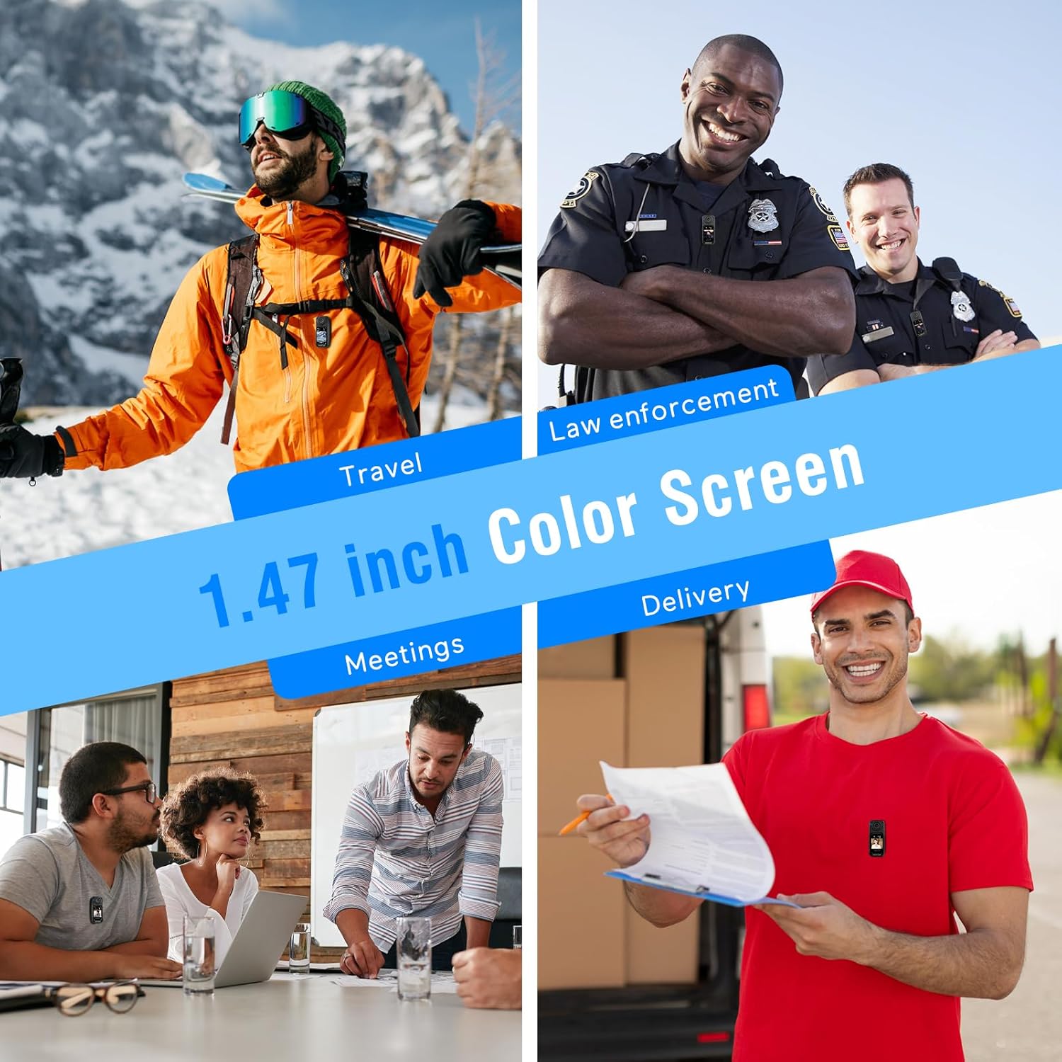 Movcan S70 Body Camera with Audio and Video Recording, HD 1520P Body Cam with 180° Rotating Lens, Thumb Size Hands Free Recording Body Worn Camera, Portable Camcorder for Work (64GB, Black) - Image 9