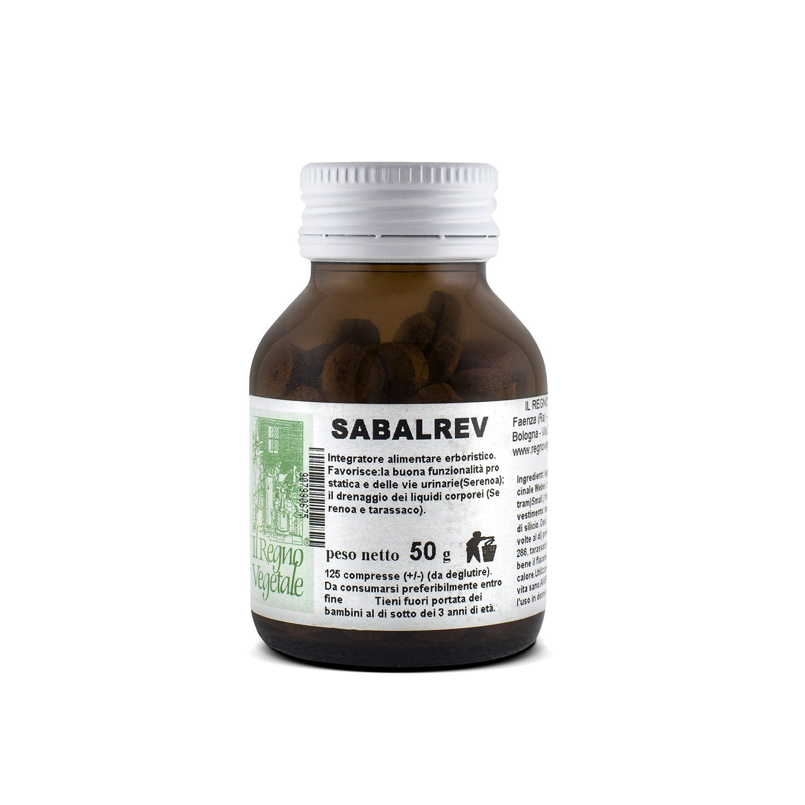 SABALREV 125 Compresse Estratto Secco di Saw Palmetto Serenoa Repens Prodotto Italiano Made In Italy 1 Confezione