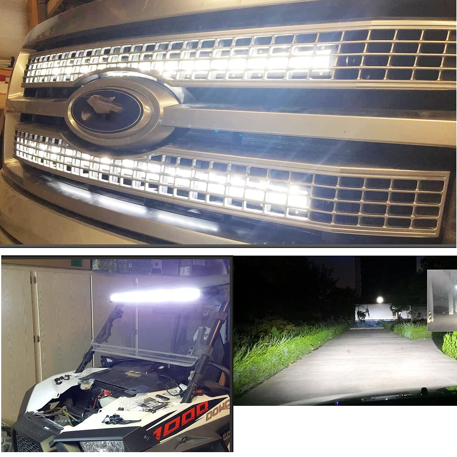 RIGIDON Barra LED 12V 24V 25 Pollici 63cm 120W - Singola Fila Luce Per Auto Trattore Camion SUV UTE ATV Barca 4x4 Veicoli Offroad - Spot Beam Spotlights 6000K Bianca