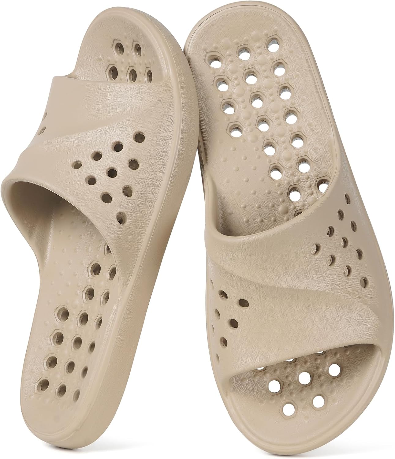 Gaatpot Shower Shoes Womens Mens Beach Slipper | Quick Drying,with Arch Support,Beach Sandals,Non Slip,Summer,Spa Bath,Bathroom,Indoor,Massage House Slippers,Drain Holes