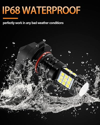 Miniatura 5 de MEALAM 6000 K xenón blanco H10 9145 9140 LED antiniebla bombilla 2400 lúmenes por par de lámparas halógenas compatibles con Toyota Tundra 2007 2008