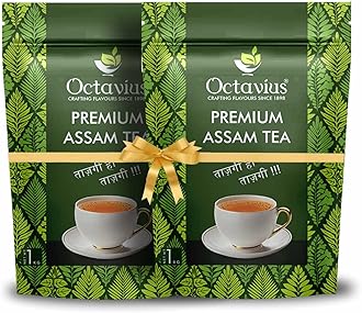 - Octavius Premium Assam Tea - 1Kg (500 Cups) Pack Of 2 | Extra Strong | Black Tea | Kadak Chai Patti