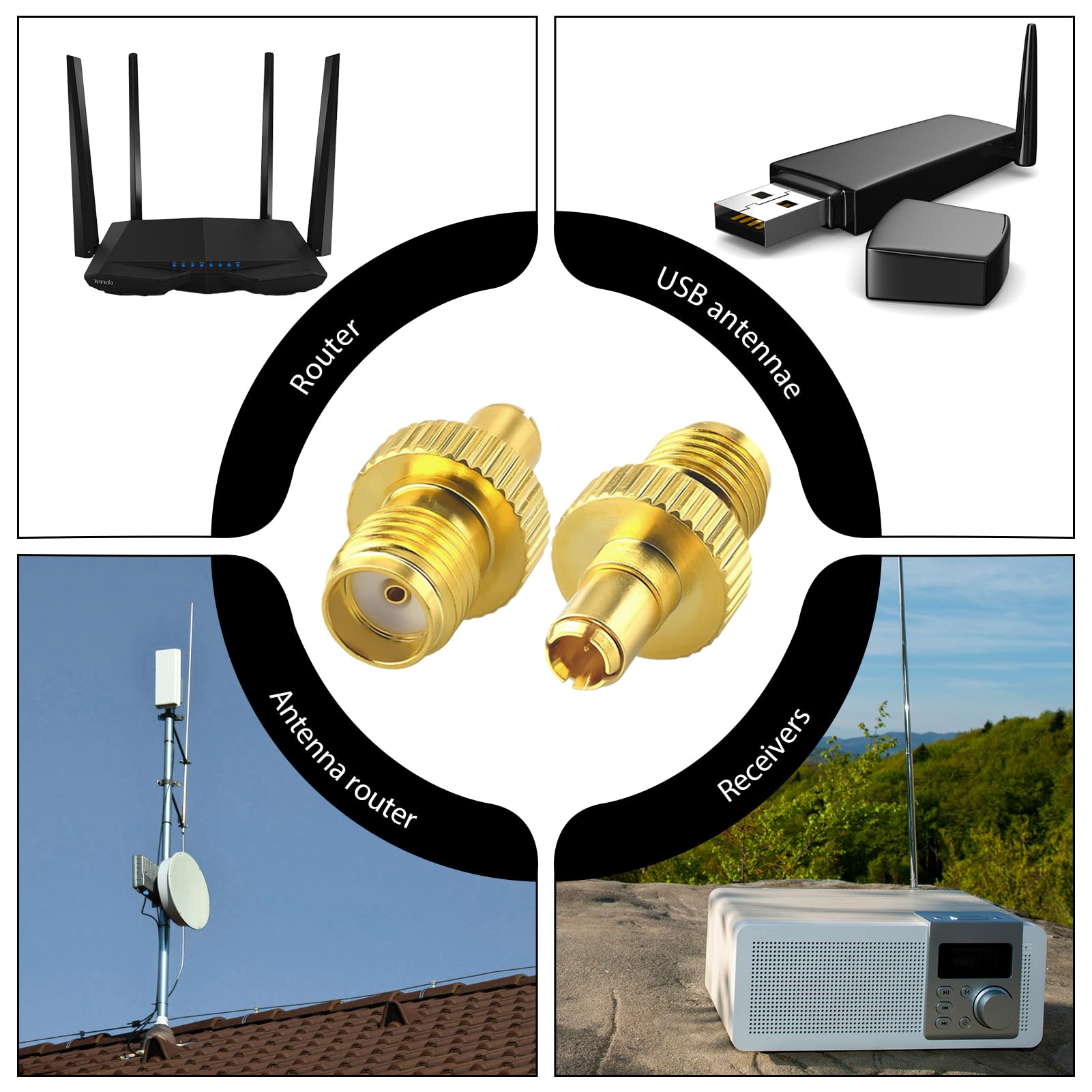 Huawei Router Rf Gold Plated For LTE Routers 2 Pack TS9 Male To SMA Female Adapter ...