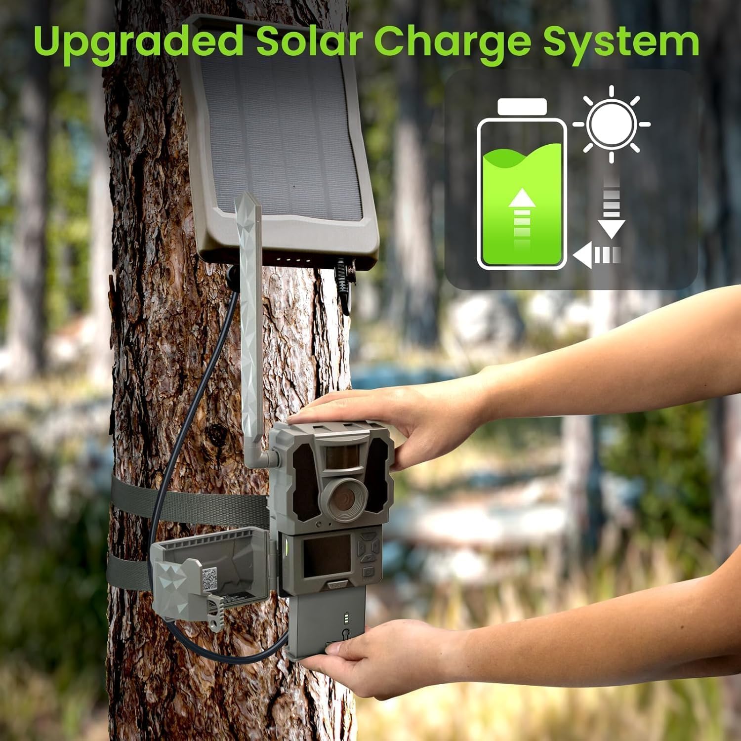 New Reveal Camera Battery Pack Compatible with Camera Reveal Ultra, X Gen 3.0, Pro 3.0, X, X Pro, X Gen 2.0, XB, SK Upgraded LED Meter & Solar Charging