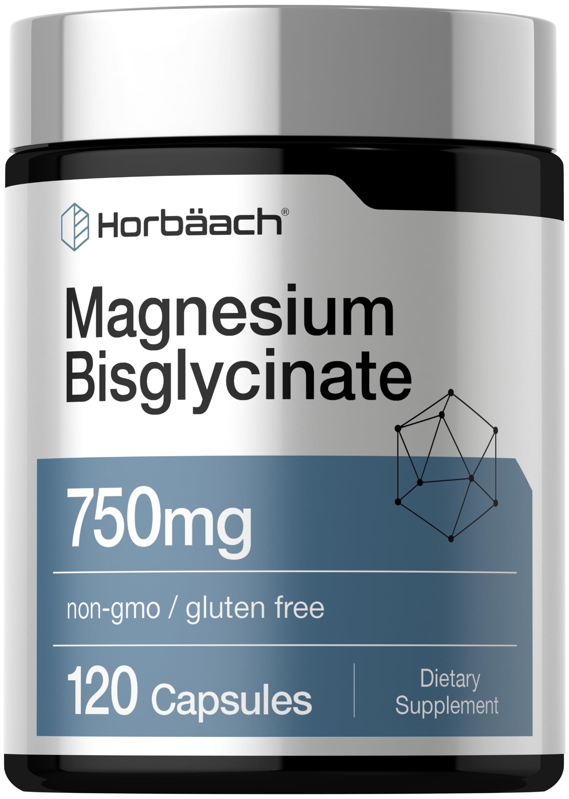 Horbäach Magnesium Bisglycinate | 120 Capsules | 750mg